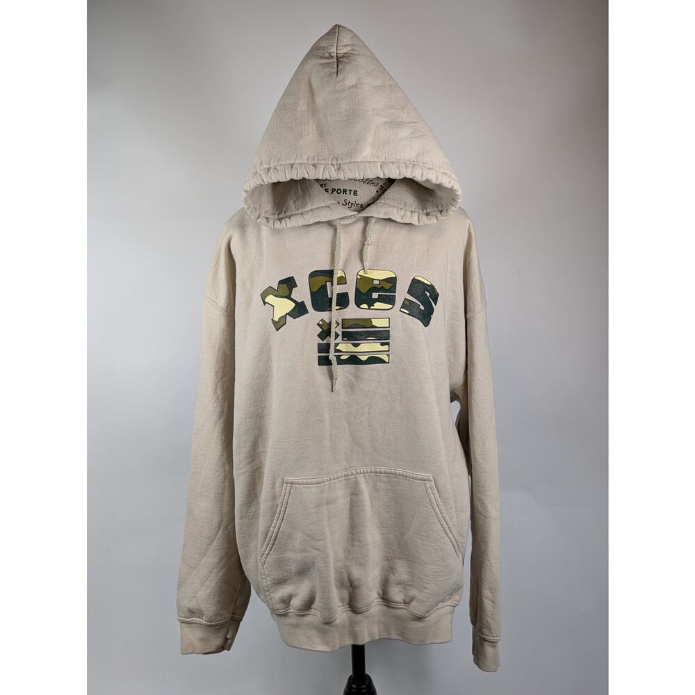 XCES Unisex Large Hoodie Pullover Pocket Men Womens Camo Logo Streetwear Graphic